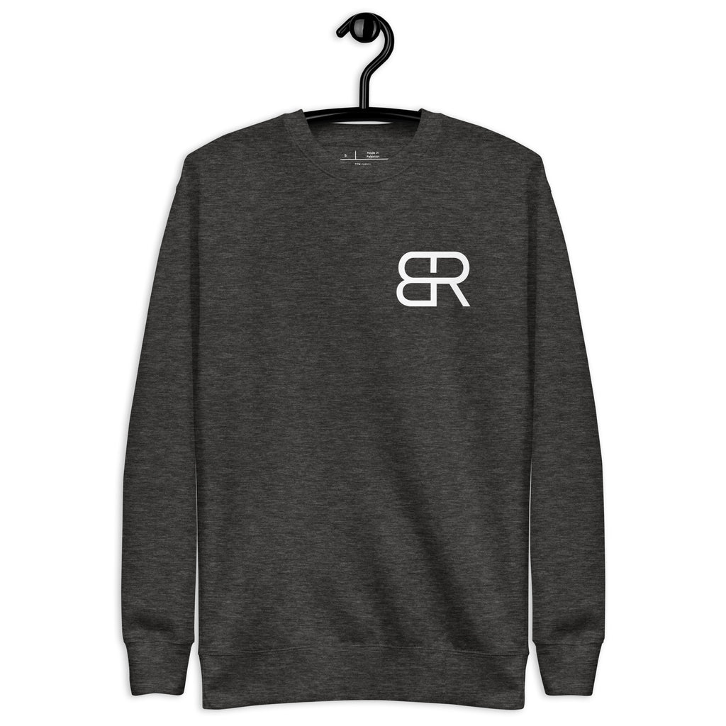 Sudadera gruesa unisex Black Rinod en color gris marengo jaspeado, vista frontal