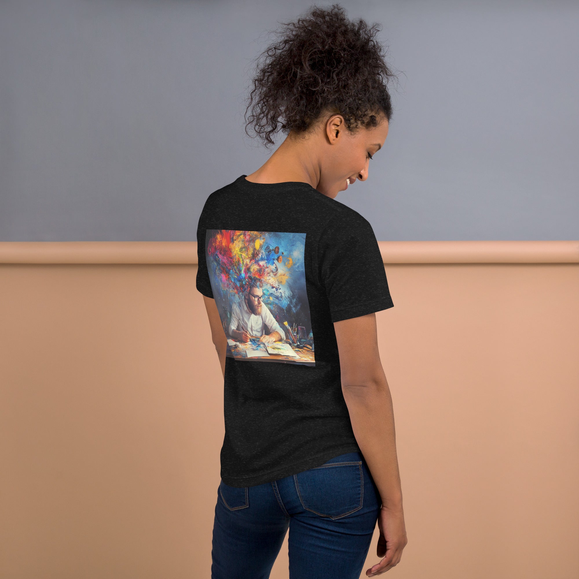 Camiseta de manga corta unisex negra  Black Rinod