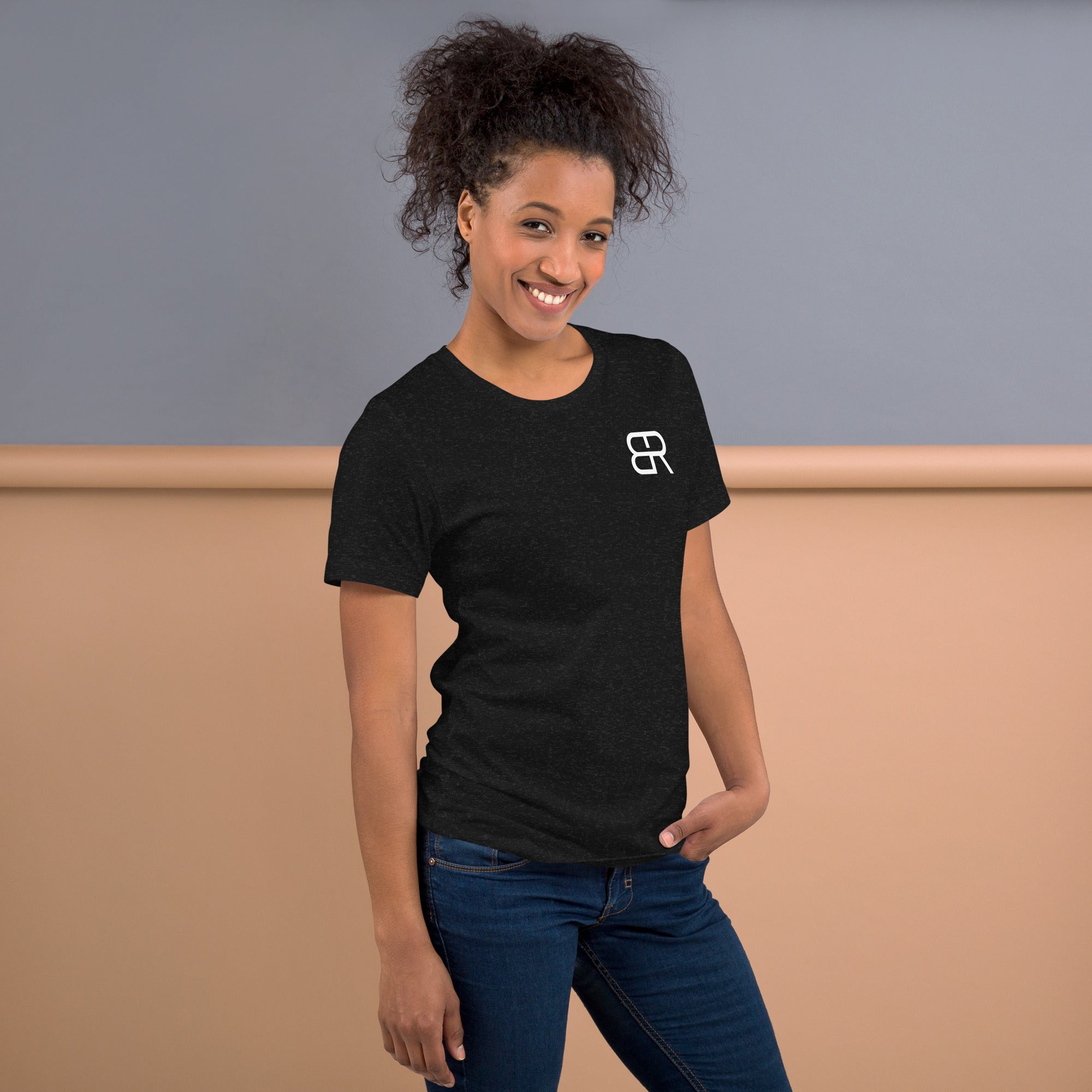 Camiseta de manga corta unisex negra  Black Rinod